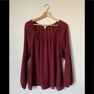Banana Republic Silk Maroon/Oxblood Blouse